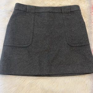J.Crew size 2 wool blend felted gray mini skirt
